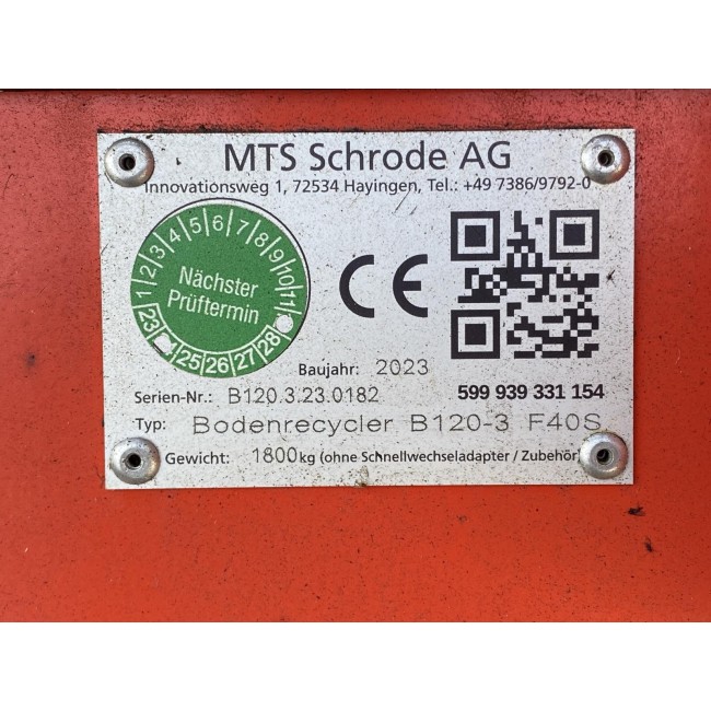 MTS Bodenrecycler B120-3 F40S / SN B120.3.23.0182 inkl. OQ70/55