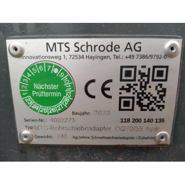 MTS-Rohrschiebeadapter OQ70/55 hydr. / SN4002273 inkl. Transportbox