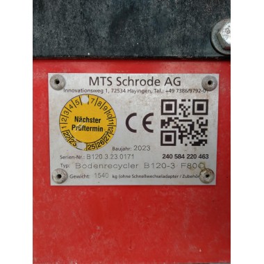 MTS Bodenrecycler B120-3-F80C / SN: B120.3.23.0171 / inkl. OQ 70/55