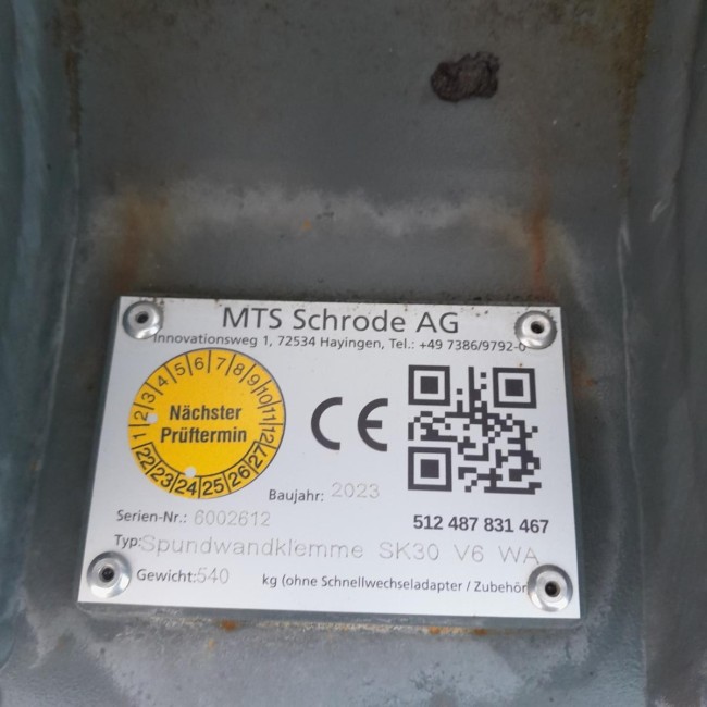 MTS-Spundwandklemme SK30 für V6WA / V6X1-DUO / SN: 6002612